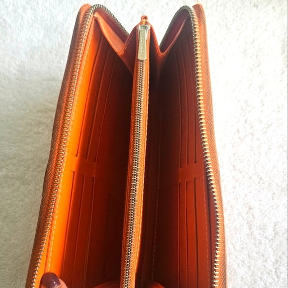 GOYARD Long Leather Wallet Matignon GM Wallet Orange Signature Chevron In Box - Picture 3 of 10